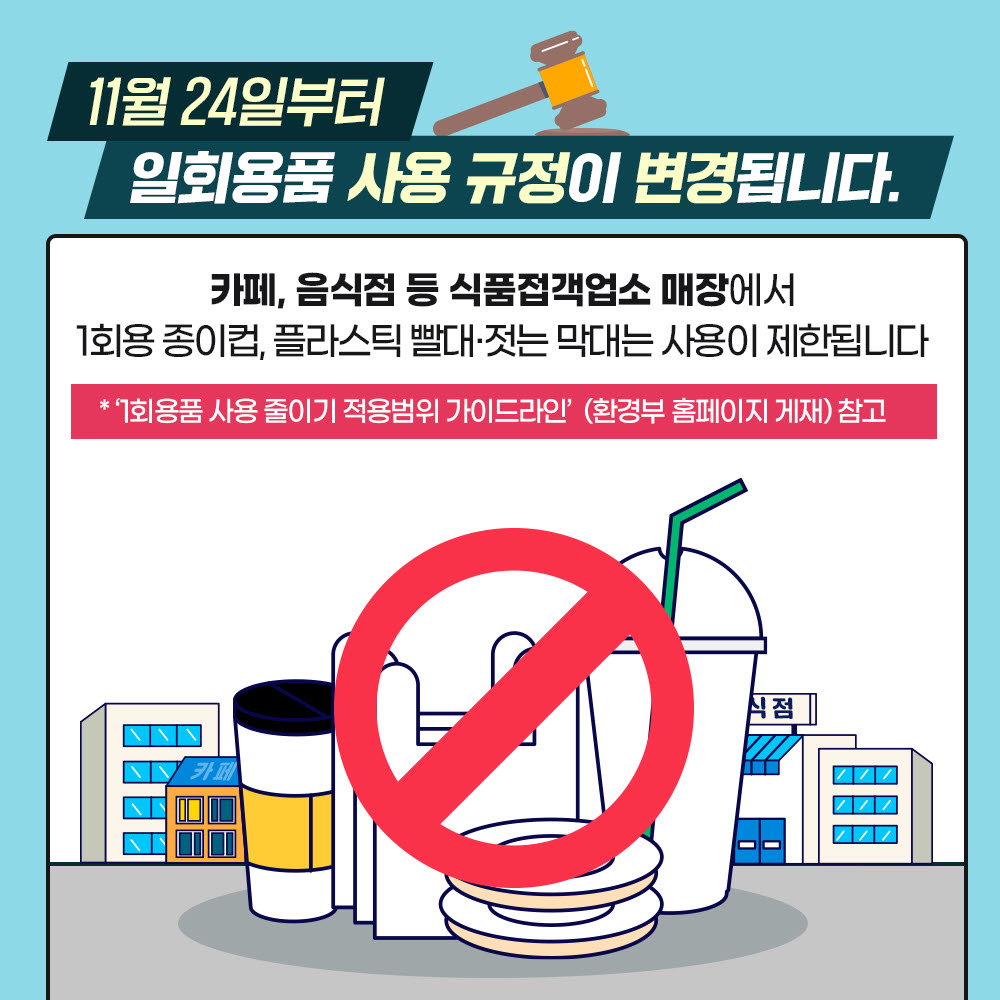 안산시, 24일부터 1회용품 사용규제 확대